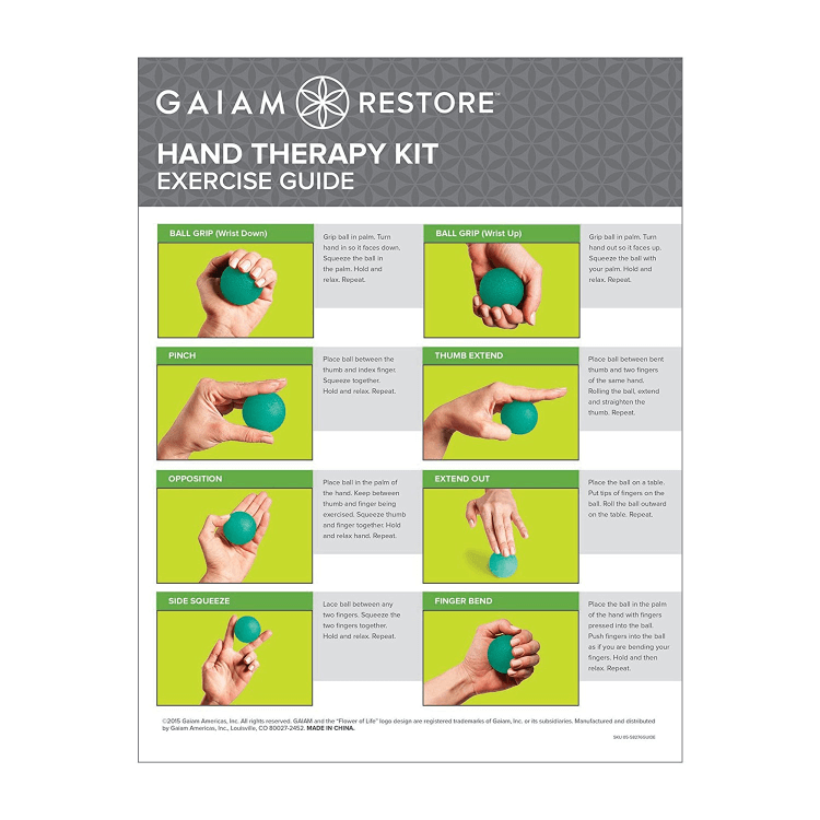 Gaiam Restore - Hand Therapy Kit Exercise Guide