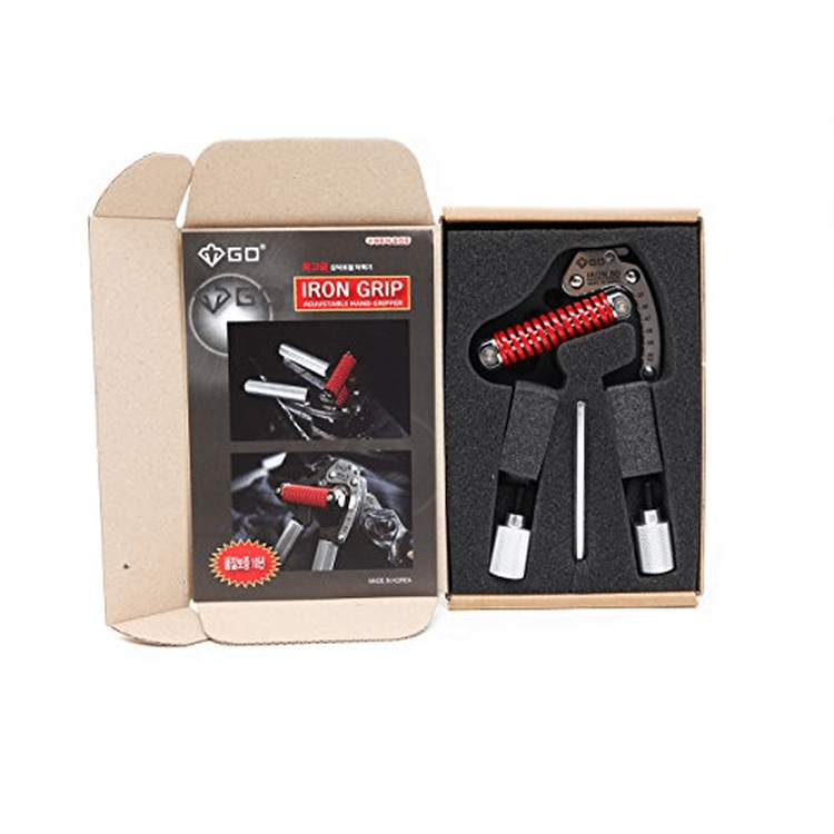 Packed red EXT 80 Adjustable Gripper Red, by GD Iron Grip