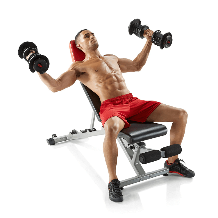 Dumbbell flyes with SelectTech 1090 Adjustable Dumbbell