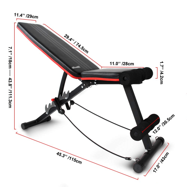 ATIVAFIT adjustable and foldable weight bench