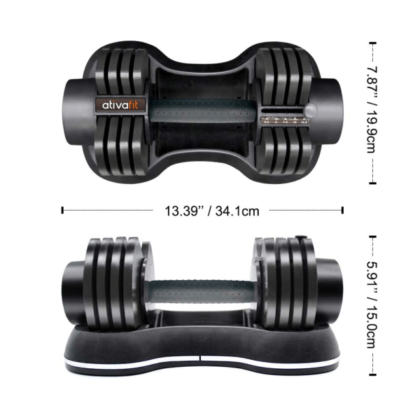 ATIVAFIT adjustable dumbbells Dimensions Improve Your Grip
