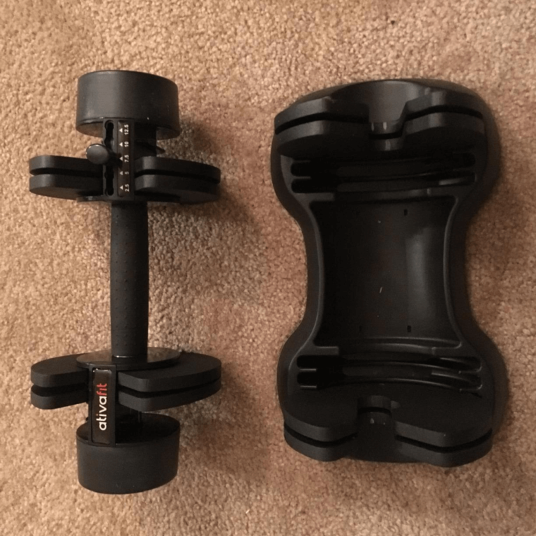 ATIVAFIT adjustable dumbbell unracked