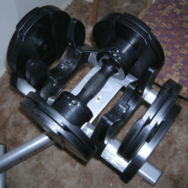 Core Fitness adjustable dumbbell unracked