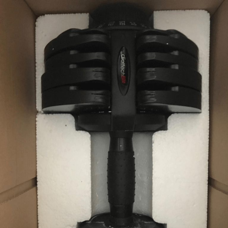 Shipment package of ATIVAFIT 71.5 pound adjustable dumbbell