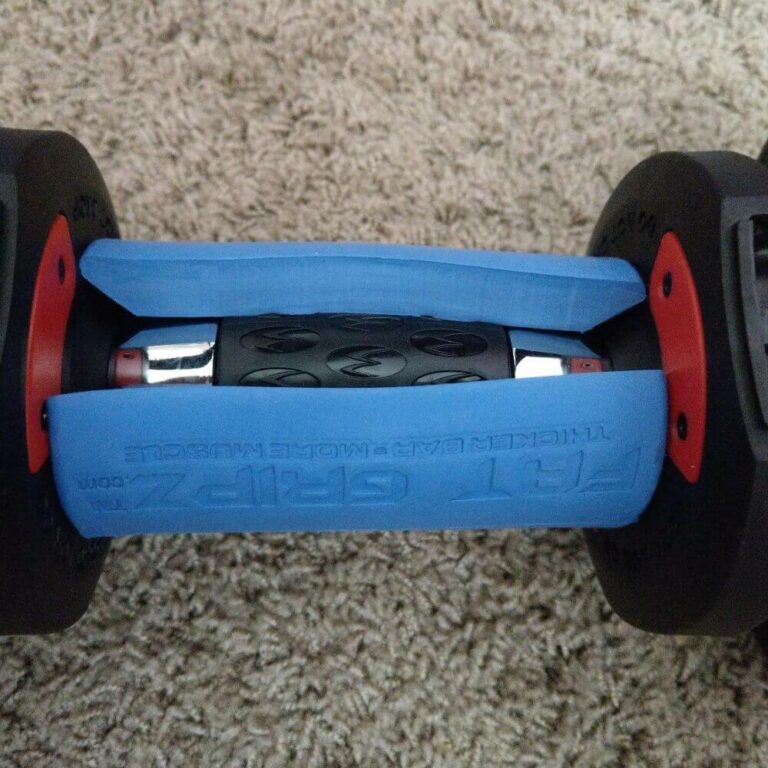 Fat Gripz combined with Bowflex dumbbell