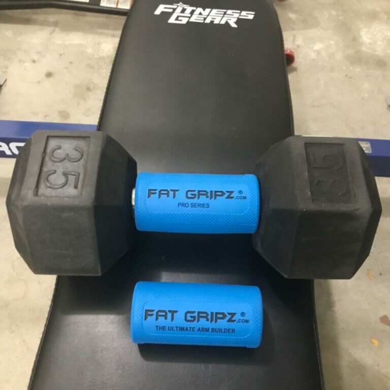 Fat Gripz Pro - attached to dumbbell