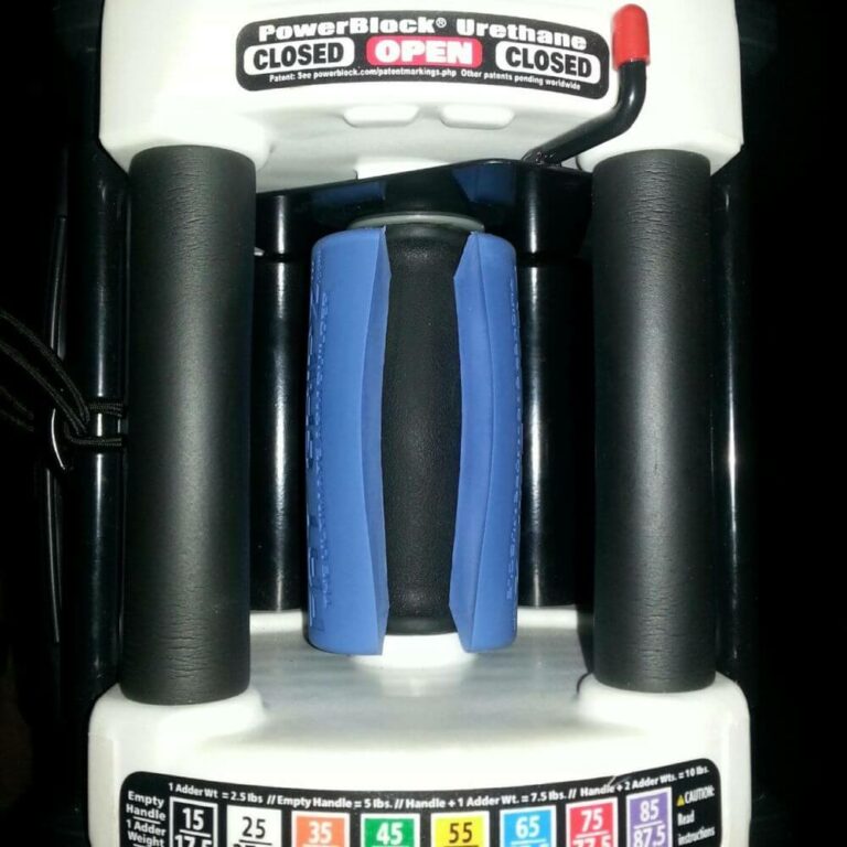 Fat Gripz Pro - combined with PowerBlock dumbbell - fits but barely