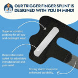 Dr. Frederick’s finger splint uses removable and adjustable metal splint