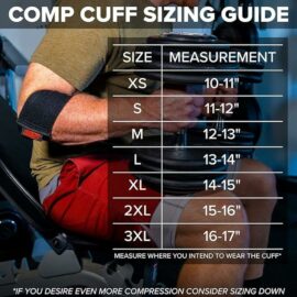 Serious Steel elbow regular compression cuff sizing guide