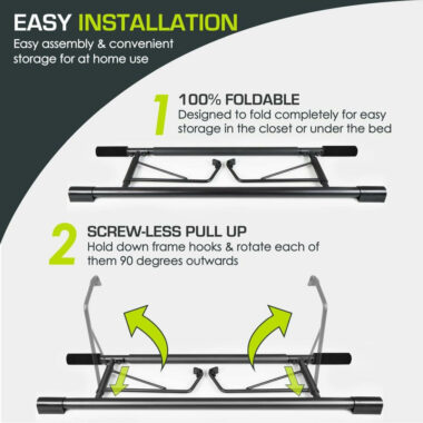 ProsourceFit foldable pull up bar is foldable and easy to install