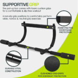 ProsourceFit multi grip pull up bar light – 6 non slip grip positions