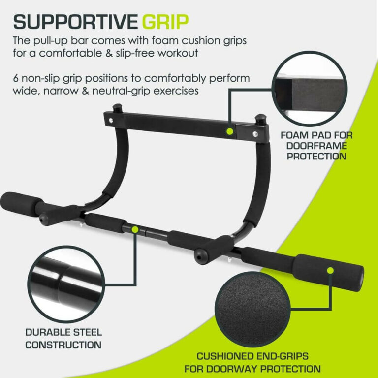 ProsourceFit multi grip pull up bar light - 6 non slip grip positions