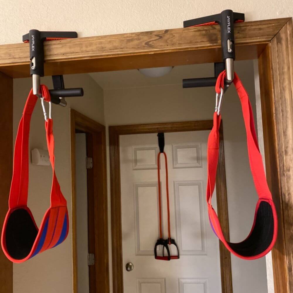 Jayflex CrossGrips combined with hanging ab straps