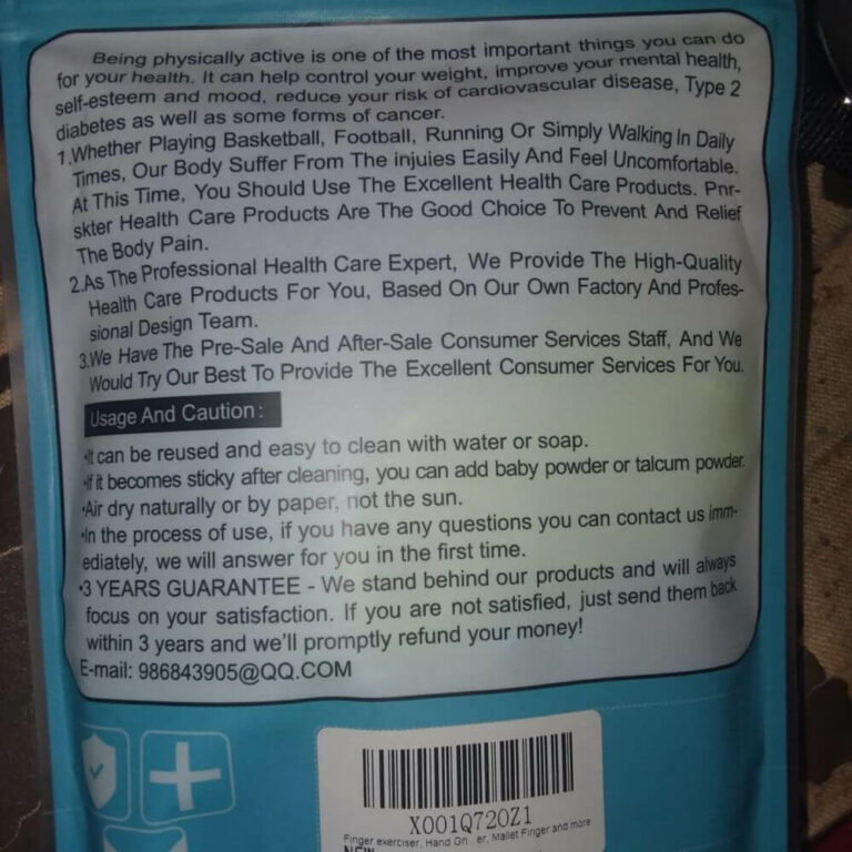 Prnskter finger exerciser package backside