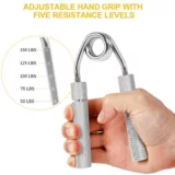 Five resistance levels of Kootek 50-150 lbs adjustable hand gripper